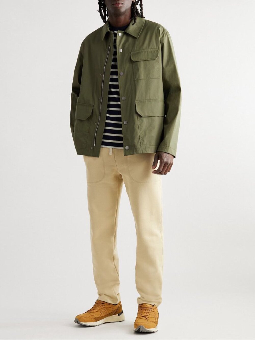 Norse Projects Slim-Fit Tapered Cotton-Jersey Sweatpants in Neutrals small